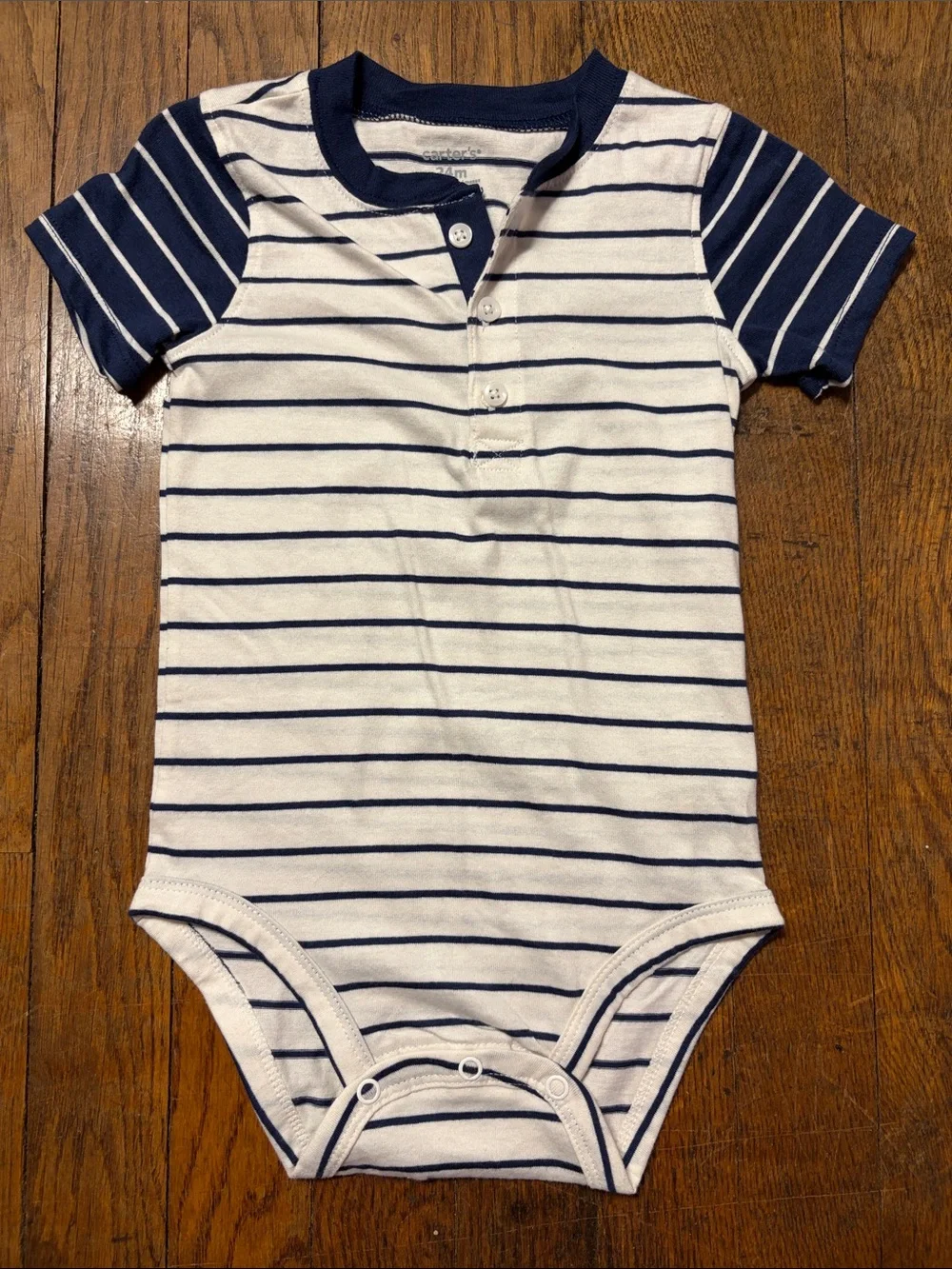 Carter's Red & Navy Striped Baby Onesie Duo